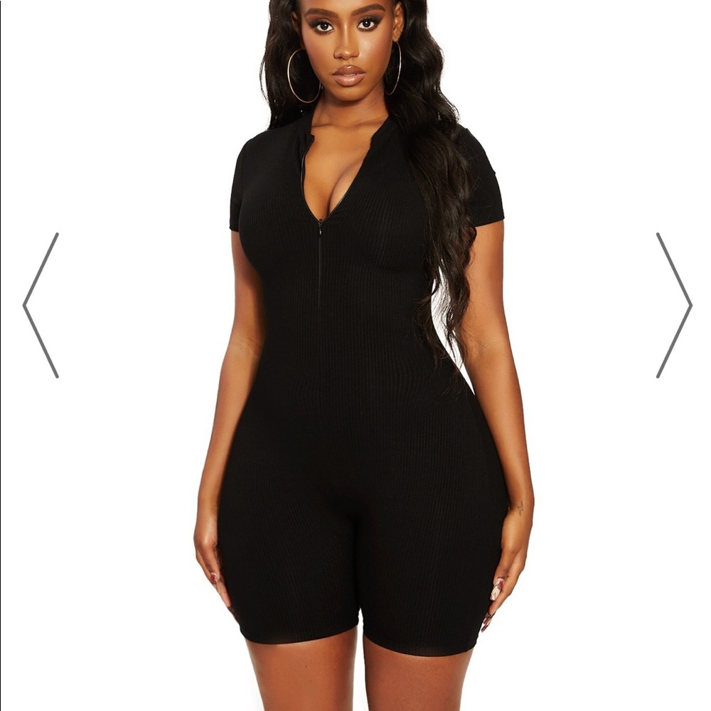 Naked Wardrobe Black Zip Up Snatched To The T Romper